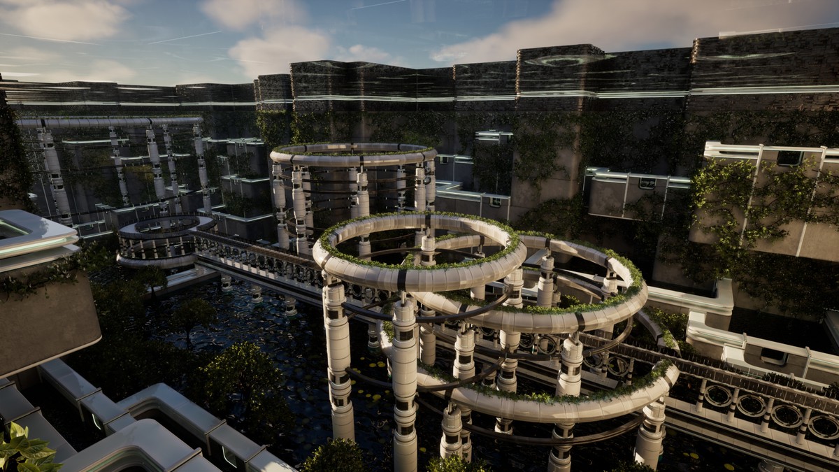 Futuristic Biodome Garden – Sci-Fi Nature Environment