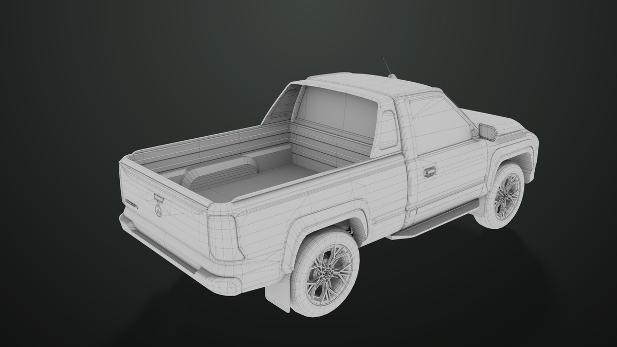 Pickup Truck01 Black and White URP HDRP Textures