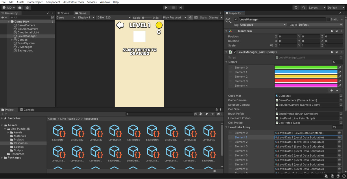 Line Draw Puzzle 3D – Logic Game Template with Level Editor