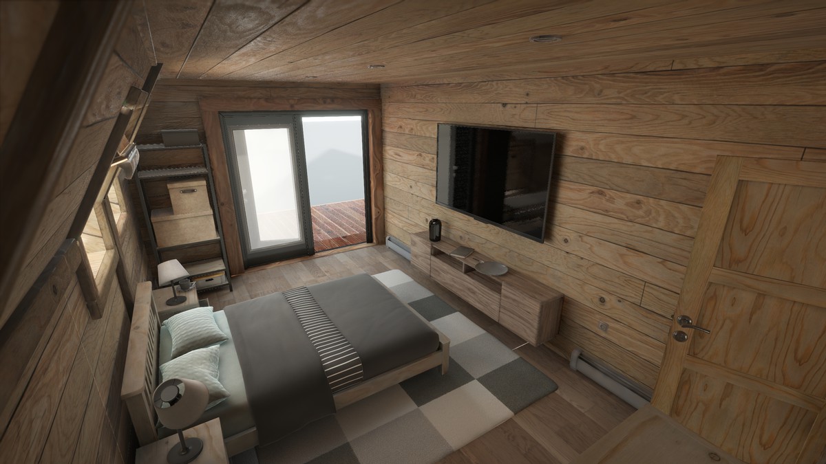 Modular A-frame House (Interior and exterior) A-frame Cabin Wooden