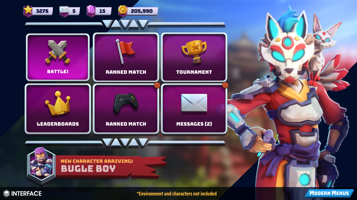 Modern Menus - Synty INTERFACE - GUI