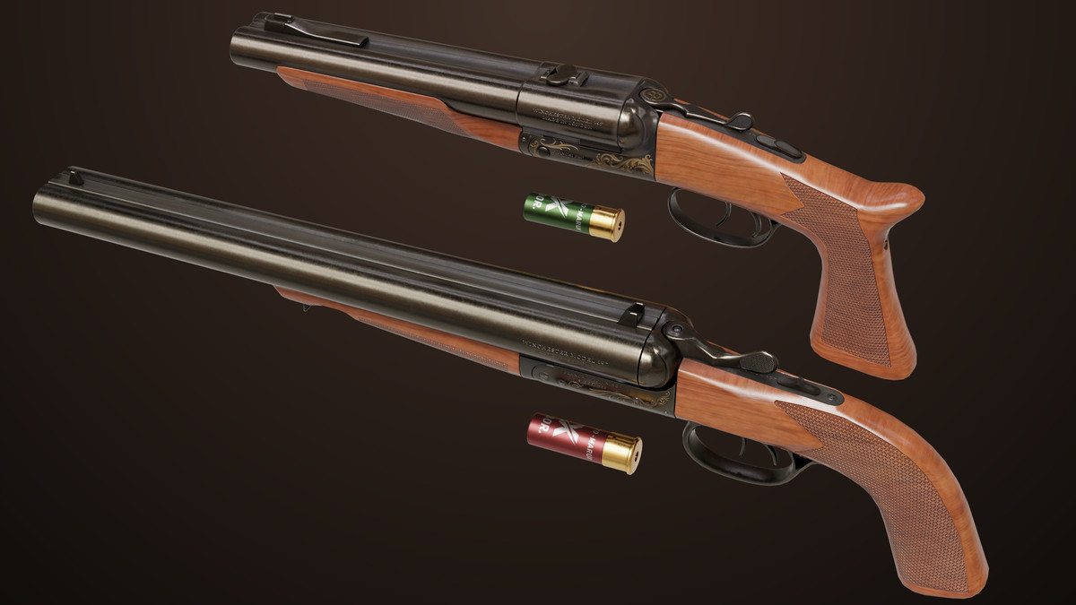 Small Medium Shotgun Black Single Mat URP HDRP Textures