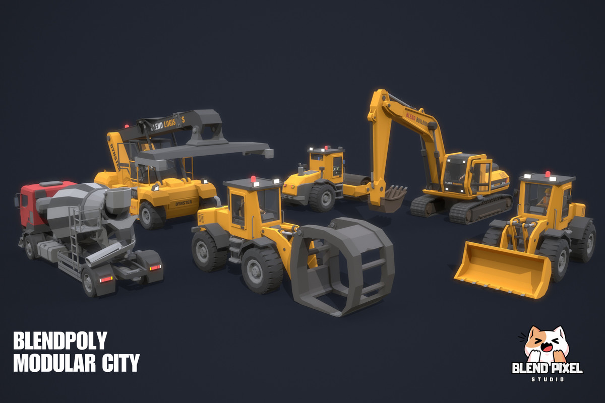 BlendPoly Modular City - Low Poly Assets