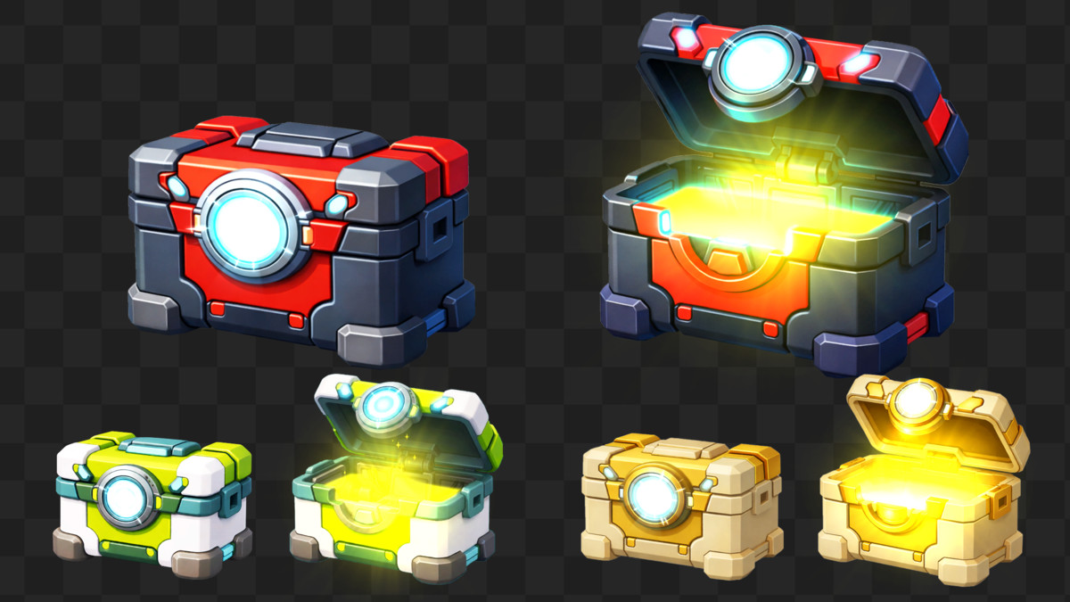 Modern 2D Animated Chests Pack – 36 Variants