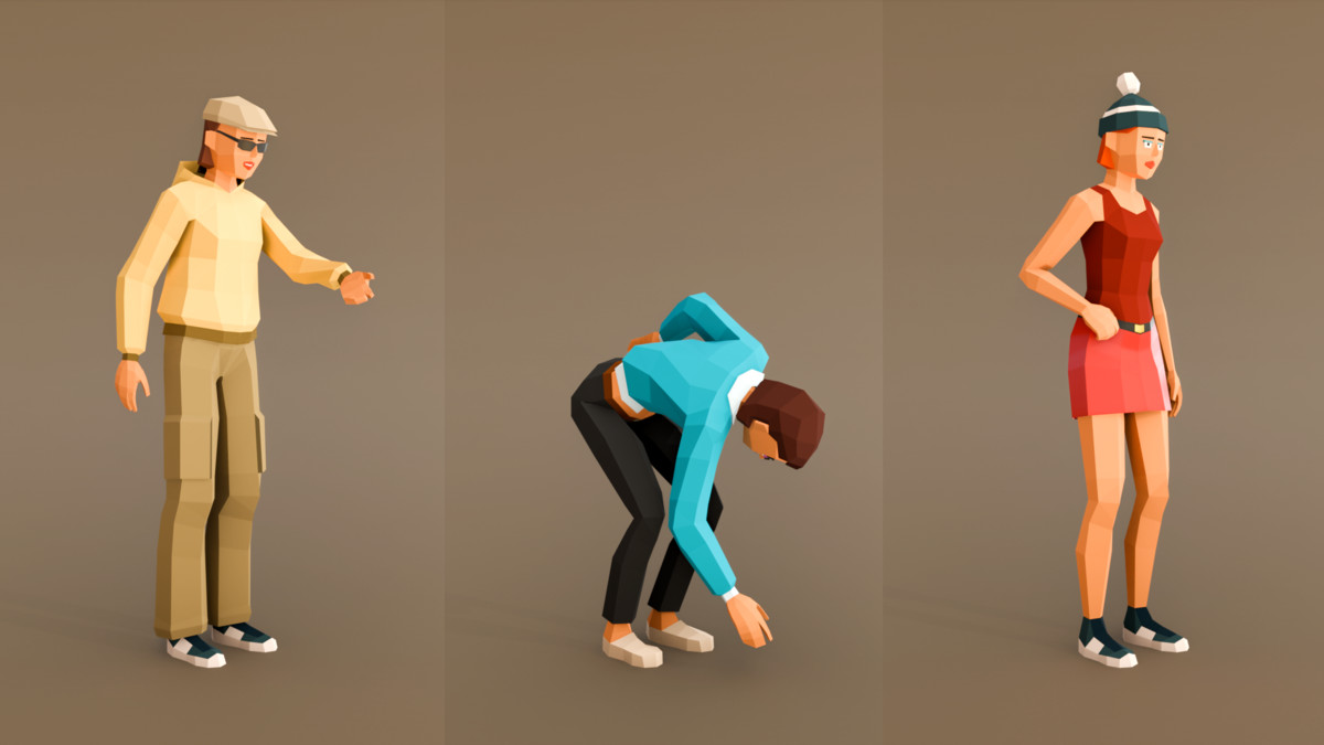 Modular Woman Ultra Low-Poly
