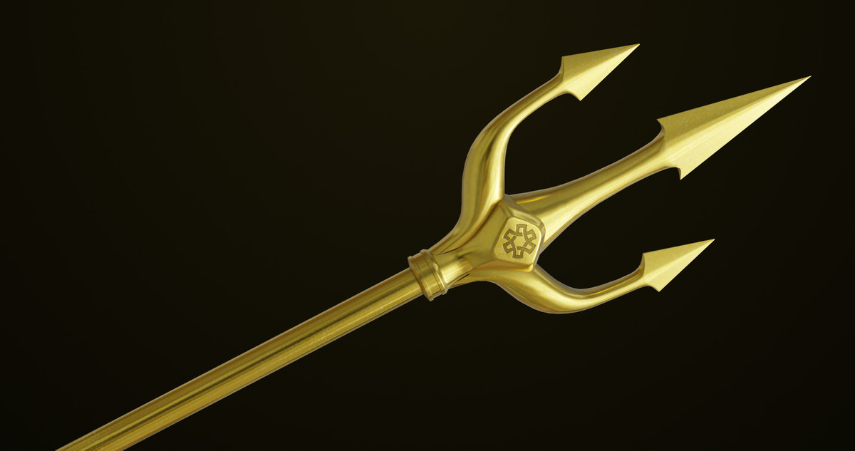 Medieval Trident 03 Gold URP HDRP Textures