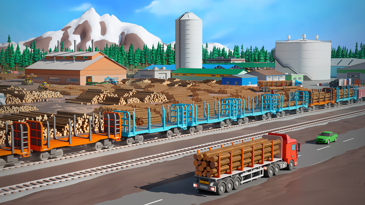 Logging Facility - Low Poly 3D Models Pack