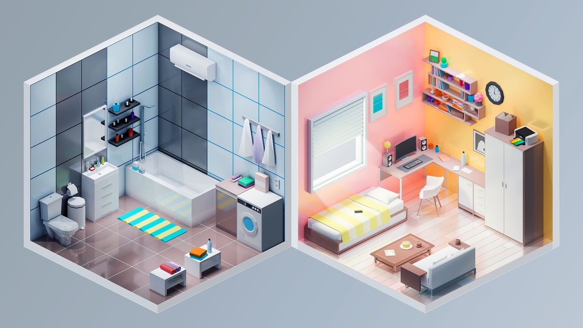 Interior 2 - Low Poly 3D Models Pack