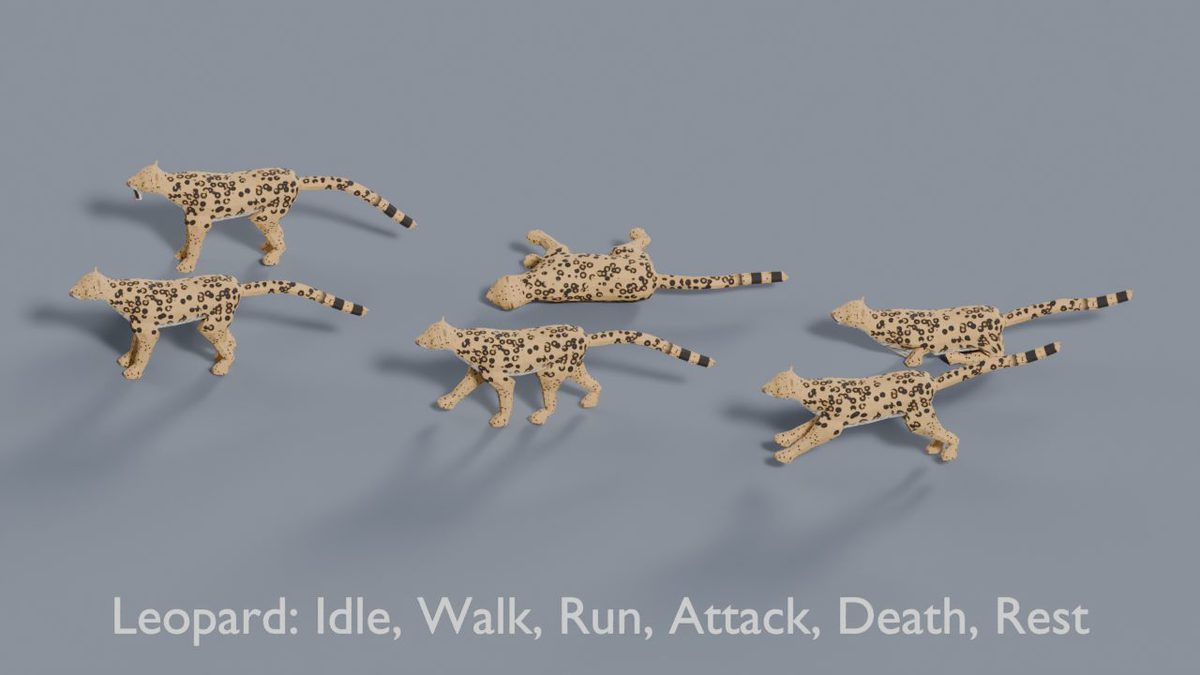 Animated Low Poly Animals Pack 2 | Fox, Cow, Cat, Pig & More | 112 Variants