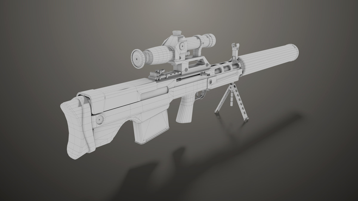 Sniper 05 Black and Sandal Single Mat URP HDRP Textures