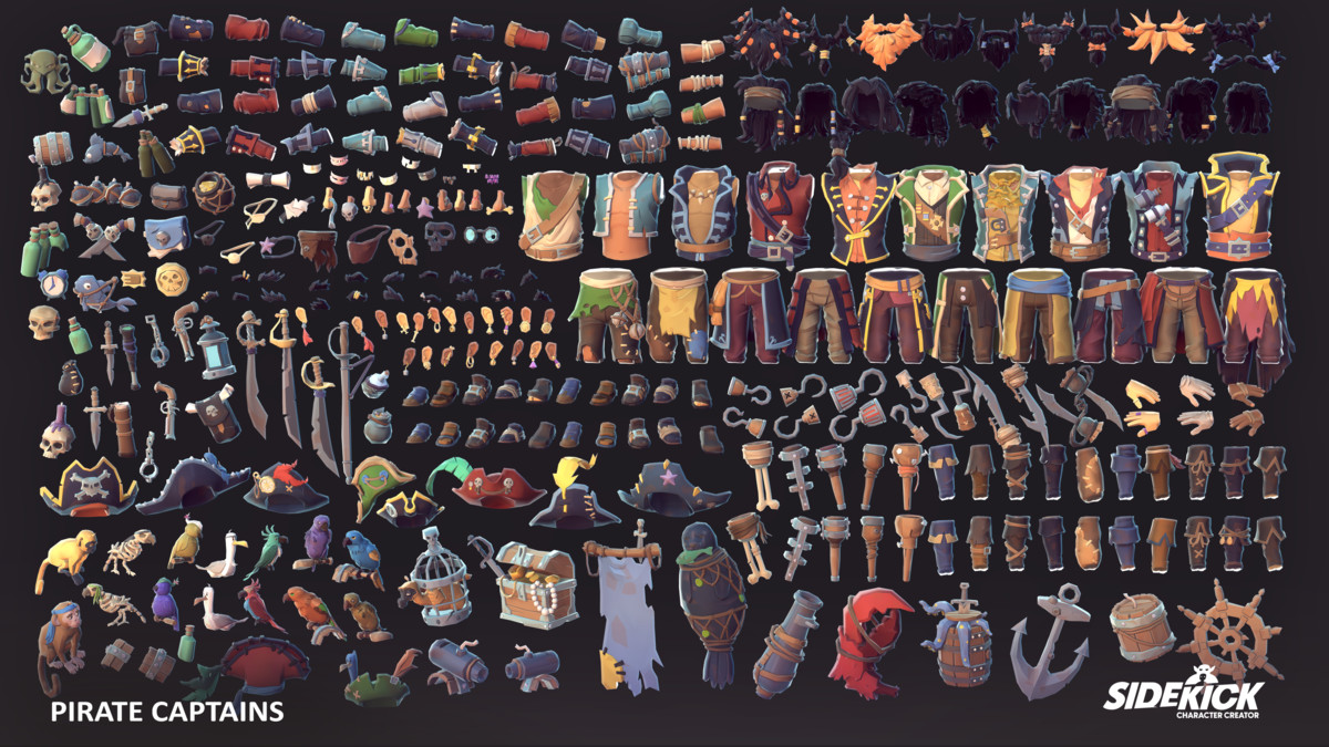 Pirate Captains - Sidekick Modular Characters by Synty