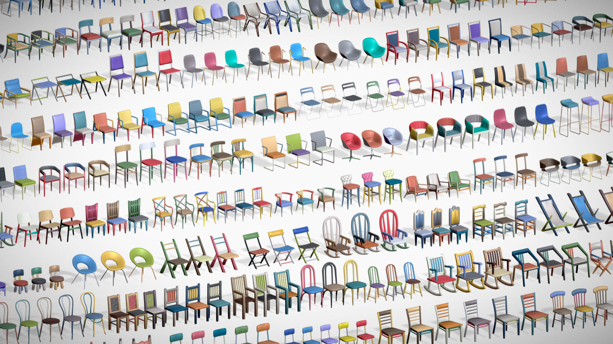 540 Chairs Pack 1 - Lowpoly Midpoly Furniture Collection for Games & Interiors