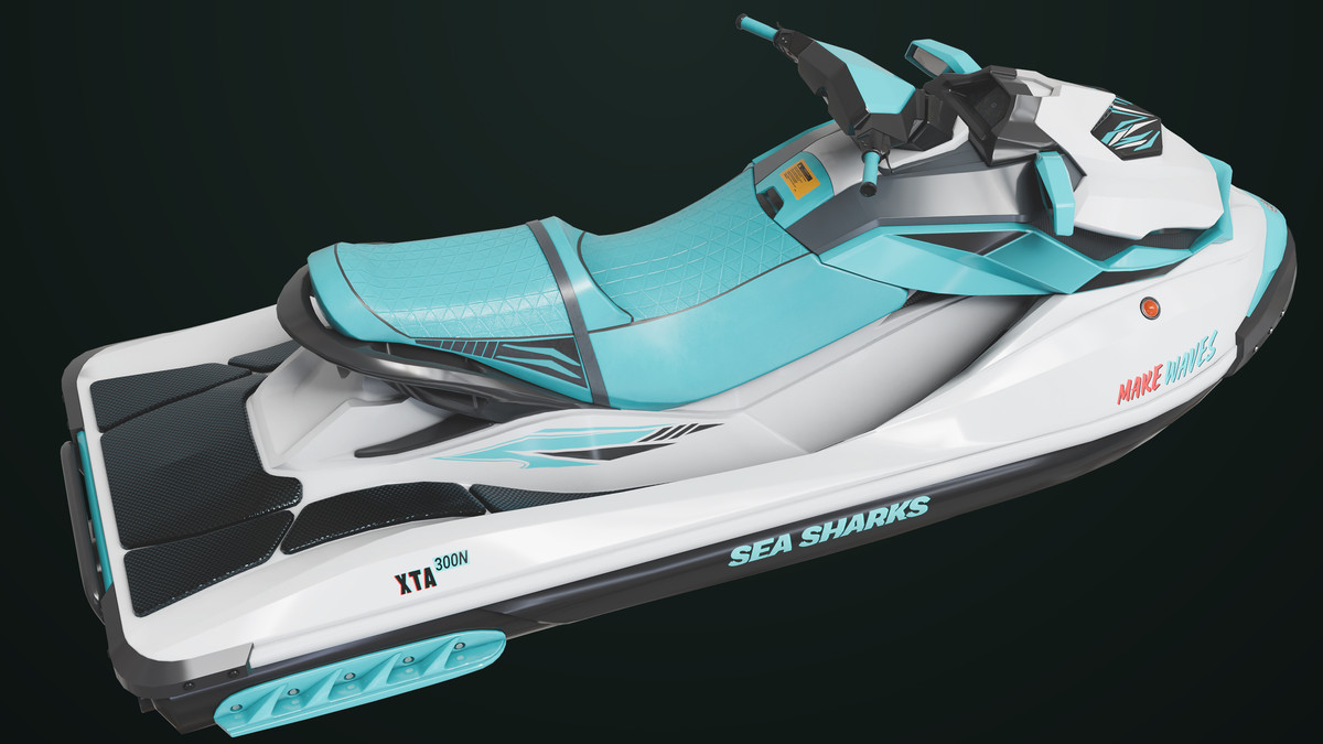 Jet Ski 02 White HDRP URP Textures