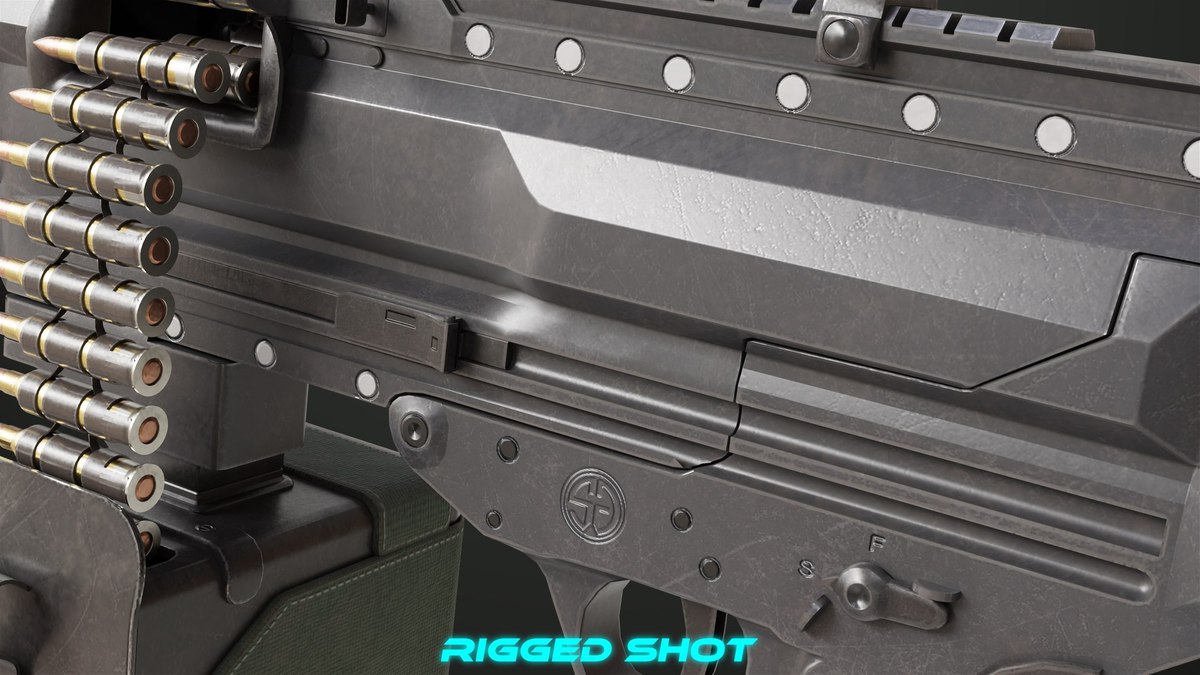 Machine Gun 14 Black URP HDRP Textures