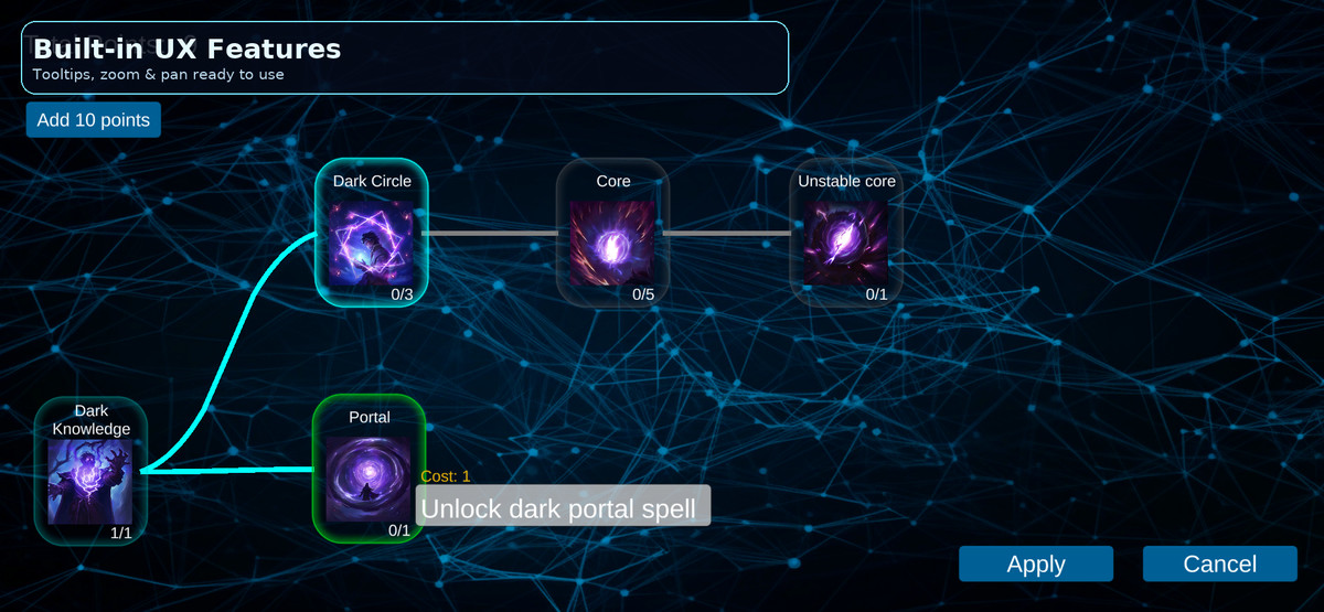 Skill Tree / Talent Tree Builder – Simple Talent Tree UI