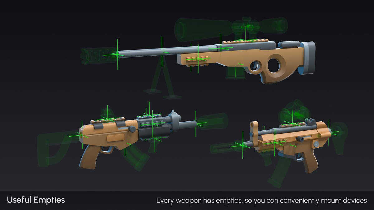 Cartoon Weapons - Low Poly 3D Models Pack