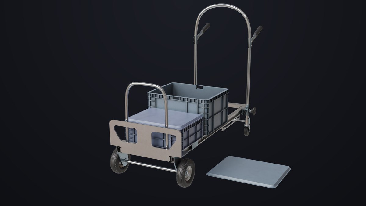 Convertible Hand Truck Steel URP HDRP Textures