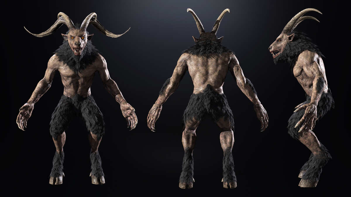 Chort, Goatman, Baphomet, Demon - Mythical Creatures (Bonus: Zombie Skin)
