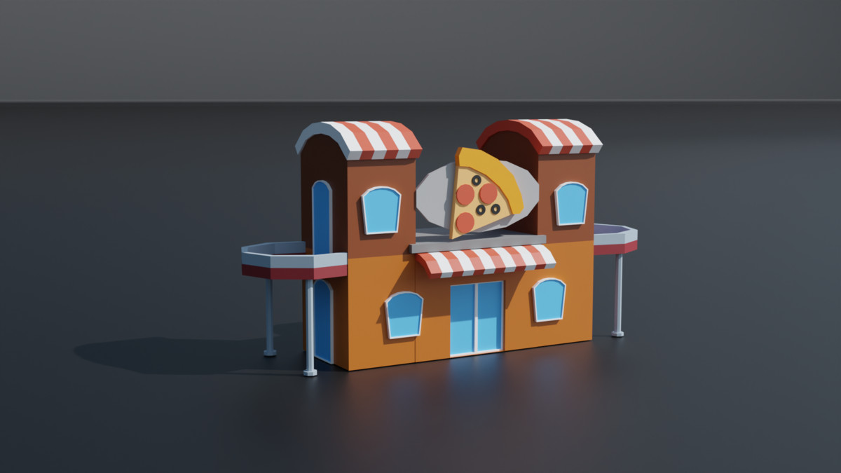 STYLIZED CARTOON BUILDINGS