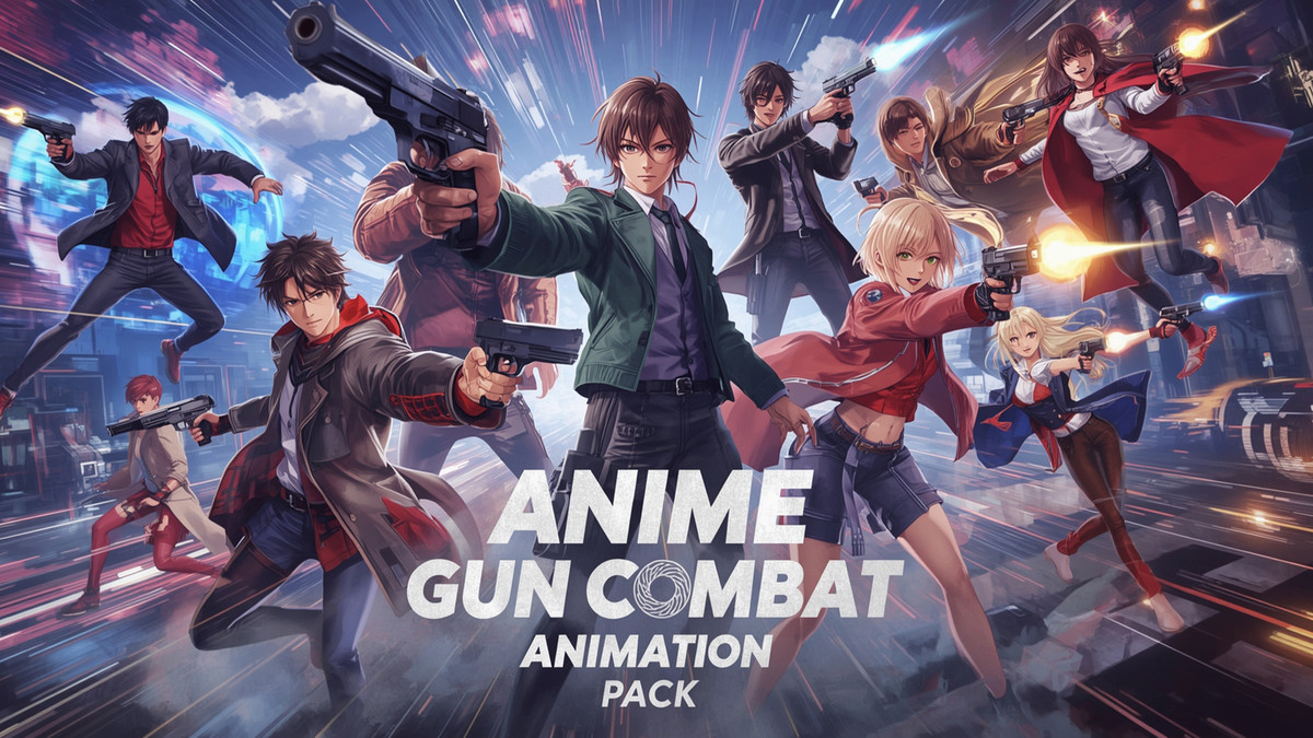 Anime Gun Combat Animation Pack - Dual & Single Handgun