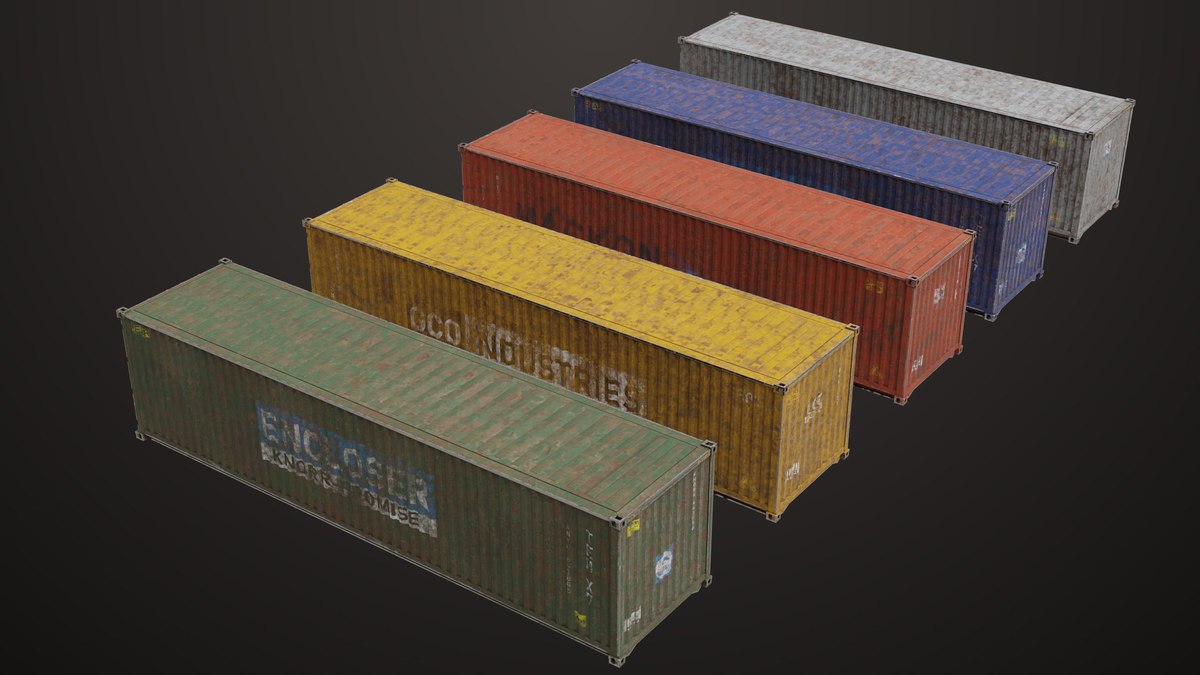 Old Dusty 5 Cargo Container Single Mat URP HDRP Textures