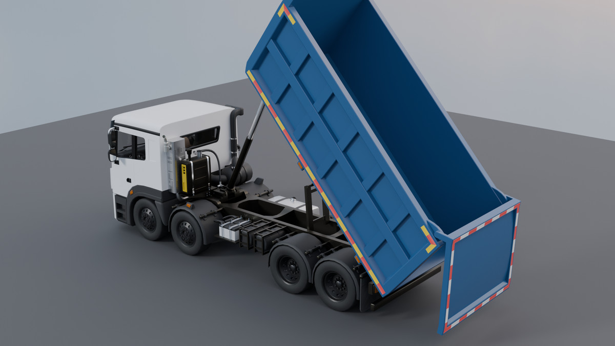 Animated Tipper Dump Truck – Game Ready Construction Vehicle with Interior | PBR
