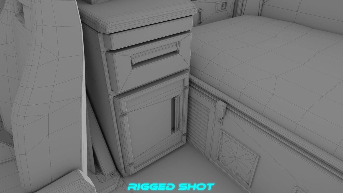 Heavy Truck Chassis 05 White Interior URP HDRP Textures