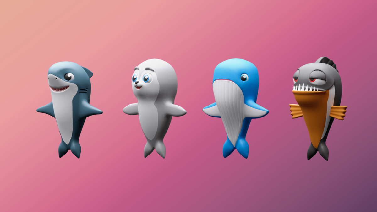 Cartoon sea ​​animals