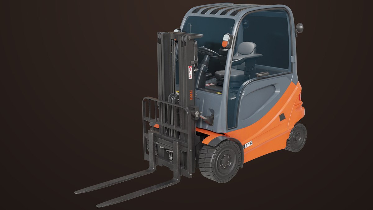 Forklift Truck 01 Orange URP HDRP Textures