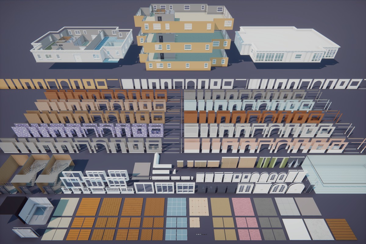 Low Poly Apartment Interior & Exterior