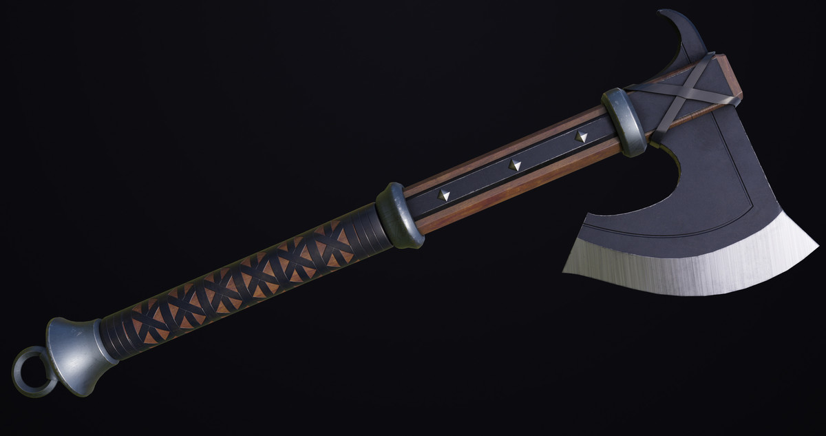 Battle Axe 14 Blue URP HDRP Textures
