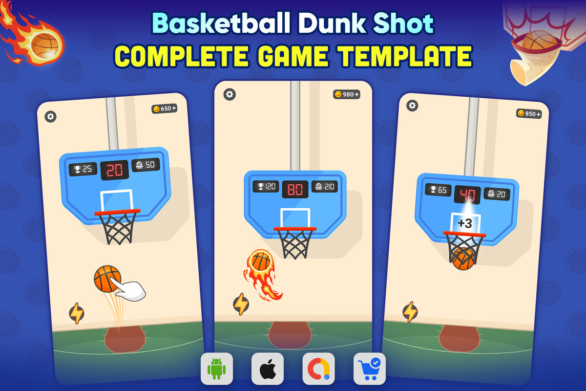 Basketball Dunk Shot - Complete Basketball Game Template