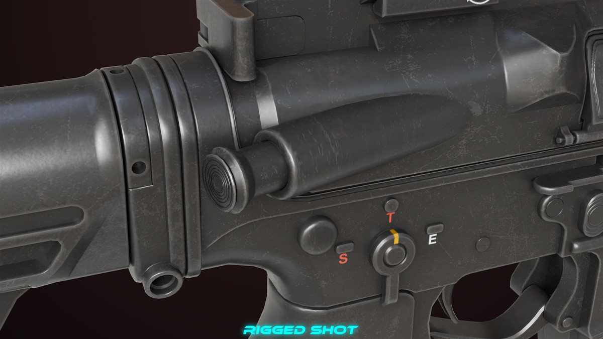 Machine Gun 17 Black URP HDRP Textures