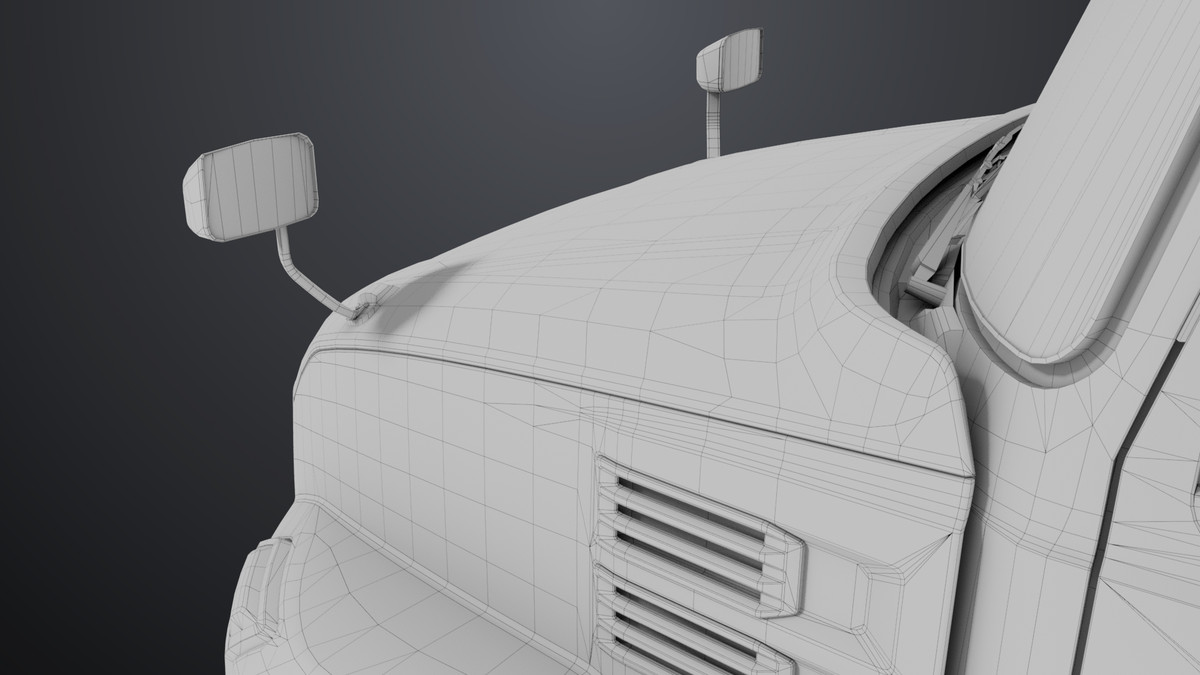 Heavy Truck Chassis 05 White Interior URP HDRP Textures