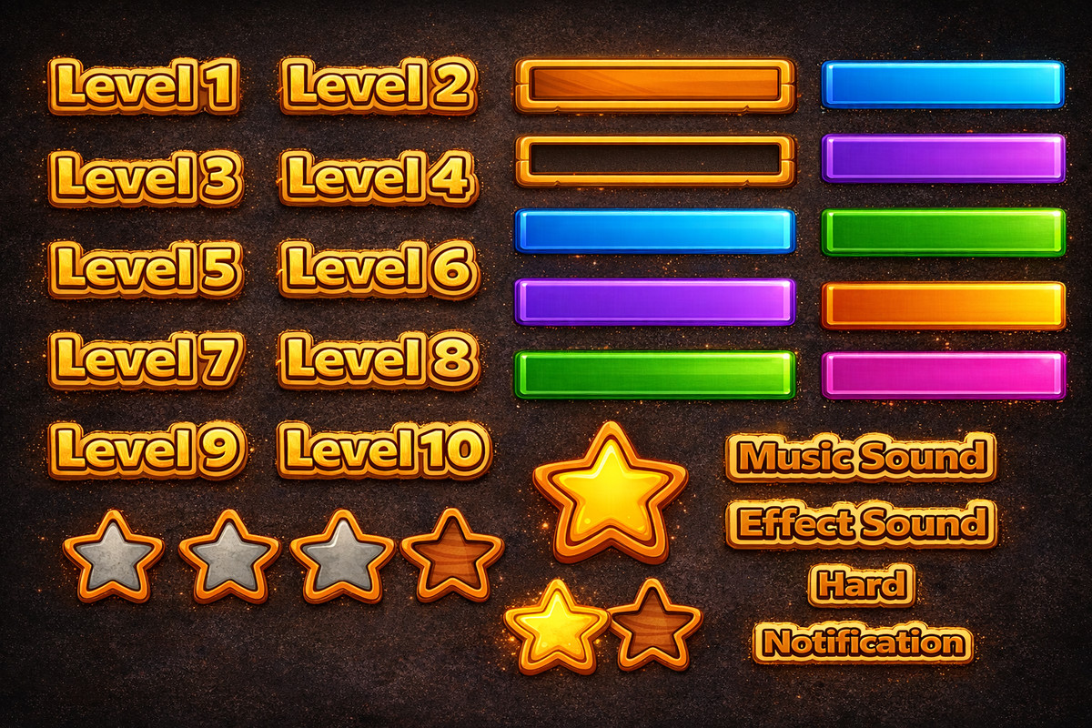 Mobile Main Menu UI Pack (Clean & Animated)