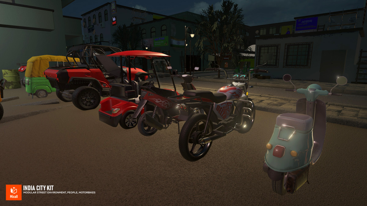 India City Kit - Modular Street Environment, People, Motorbikes