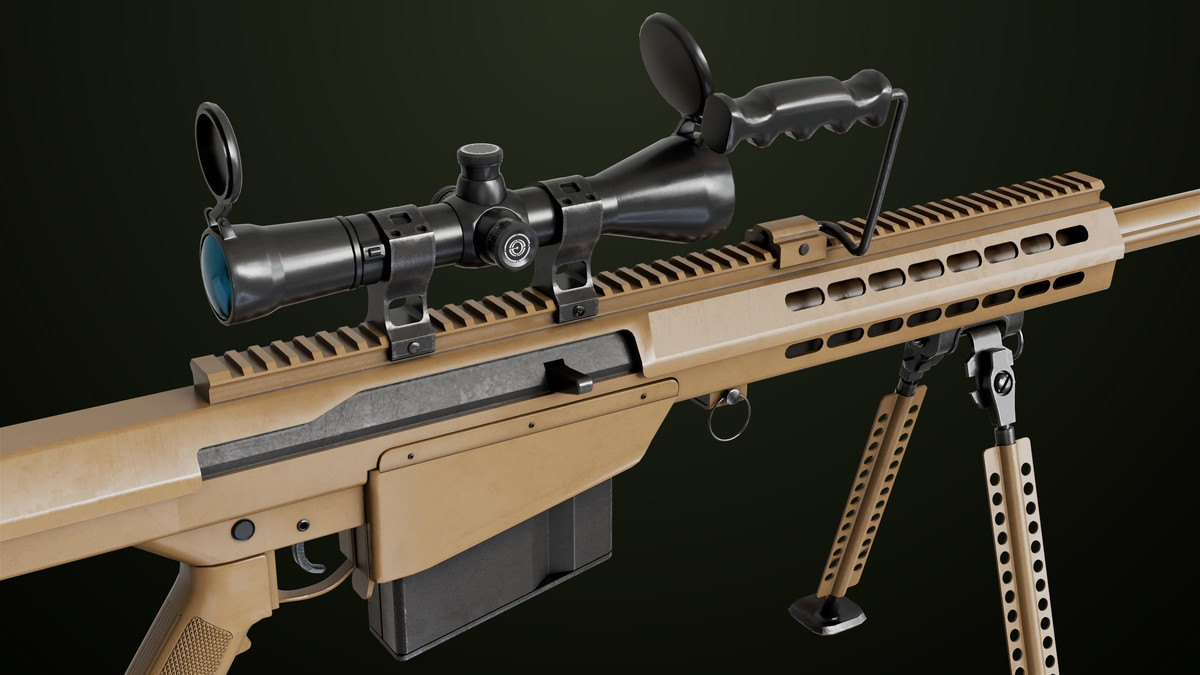 Sniper Rifle 02 Black and Sandal Single Map URP HDRP