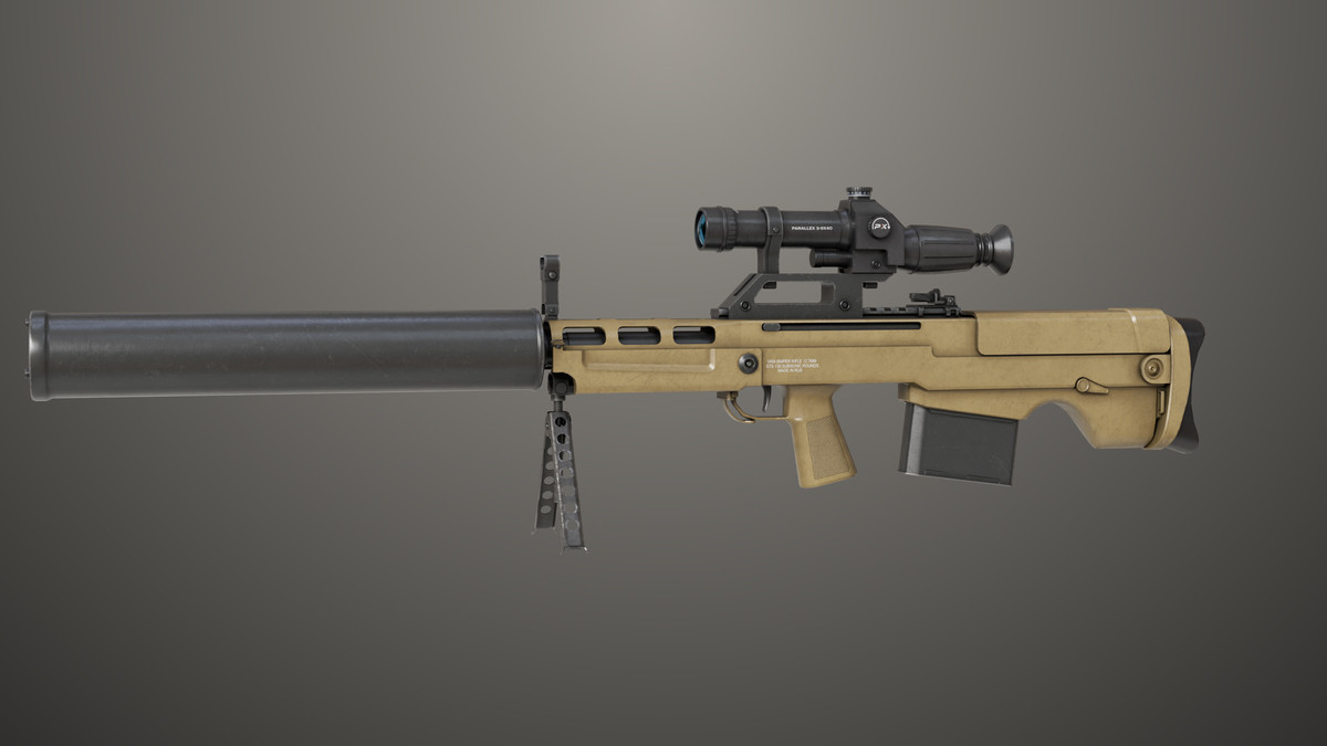 Sniper 05 Black and Sandal Single Mat URP HDRP Textures