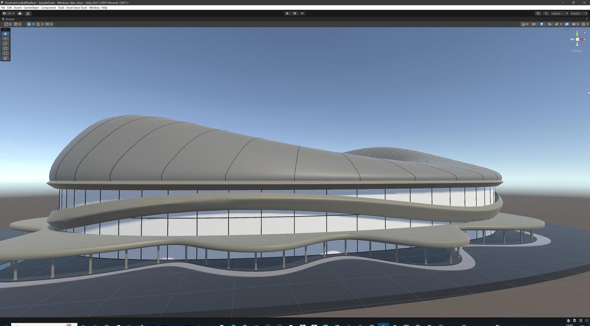 Modular American Football Stadium 3d Environment - Exterior, Interior, Props