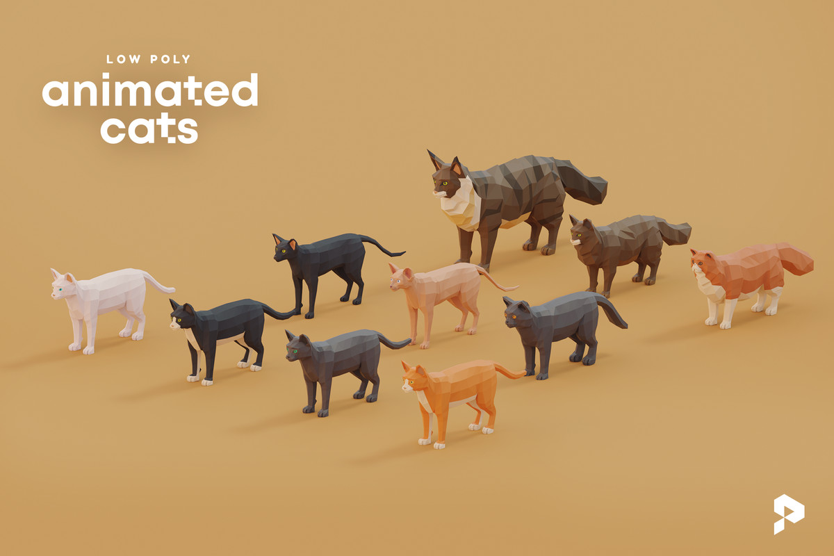 Low Poly Animated Cats