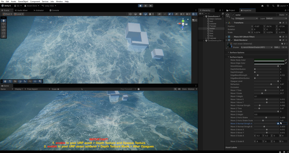 Sea / Water / Ocean shader - 2 (URP)
