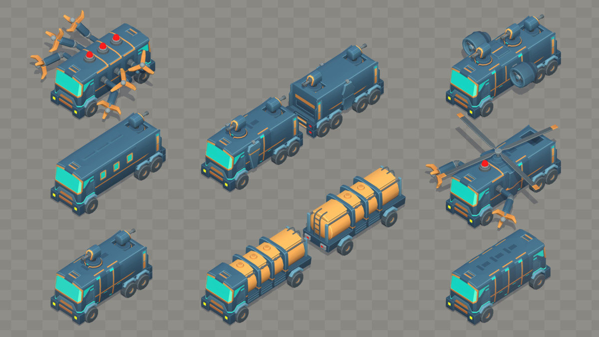 Low Poly Sci-Fi Modular Vehicle