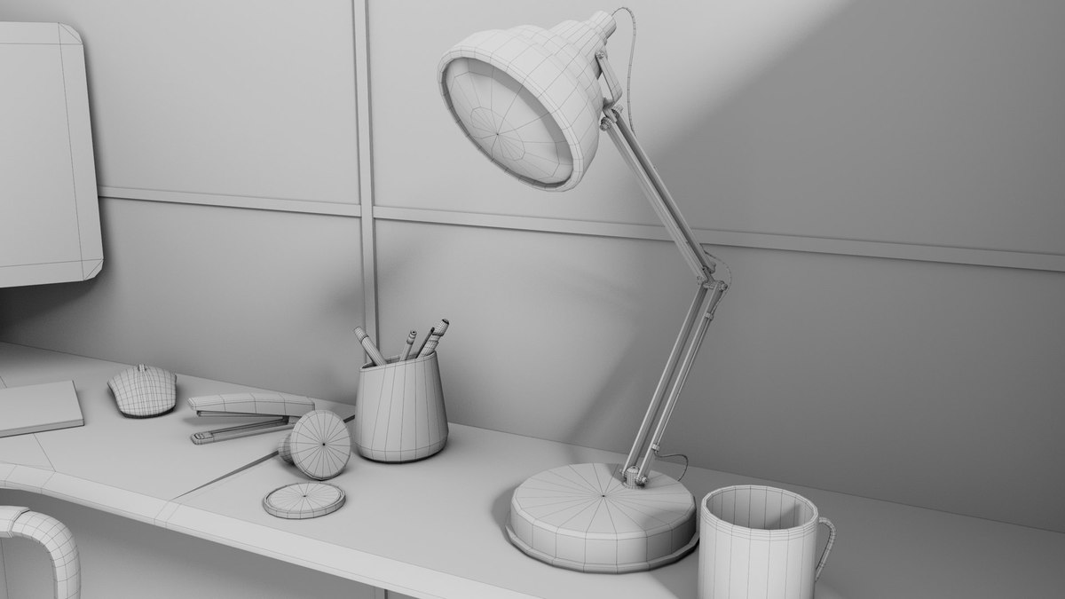 Office Desk Props Single Mat URP HDRP Textures