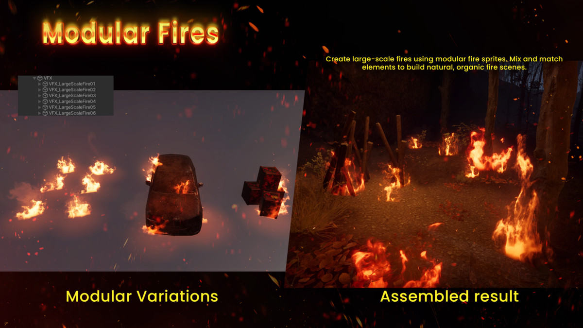 Realistic Fire VFX (VFX Graph Fire, Flame VFX, Fireplace VFX, Torch VFX, Fire)