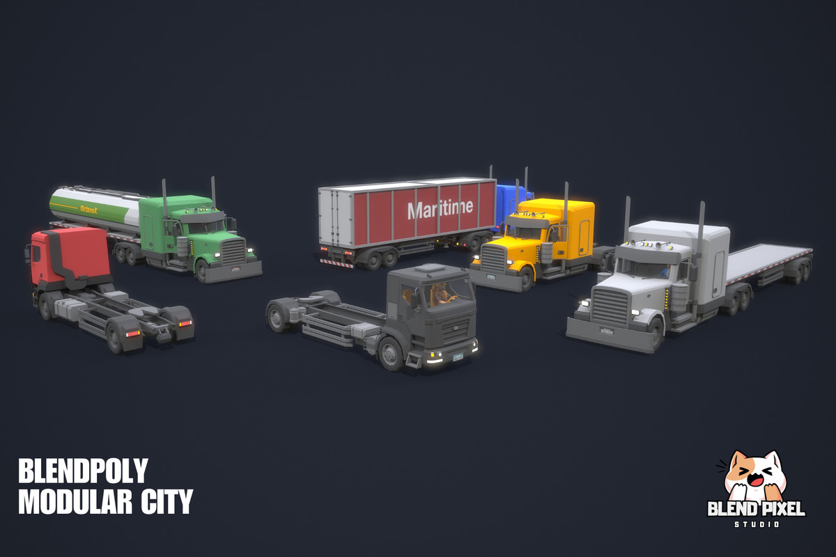 BlendPoly Modular City - Low Poly Assets