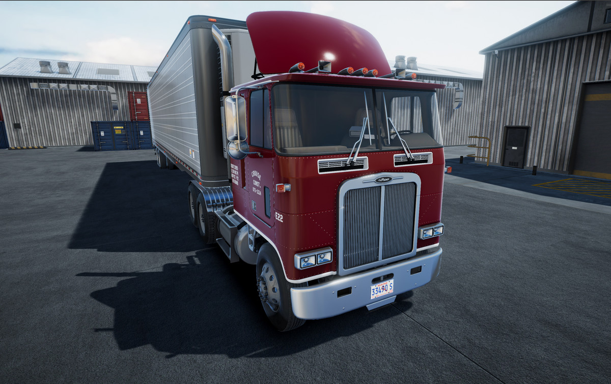 80s cabover with refrigerated trailer