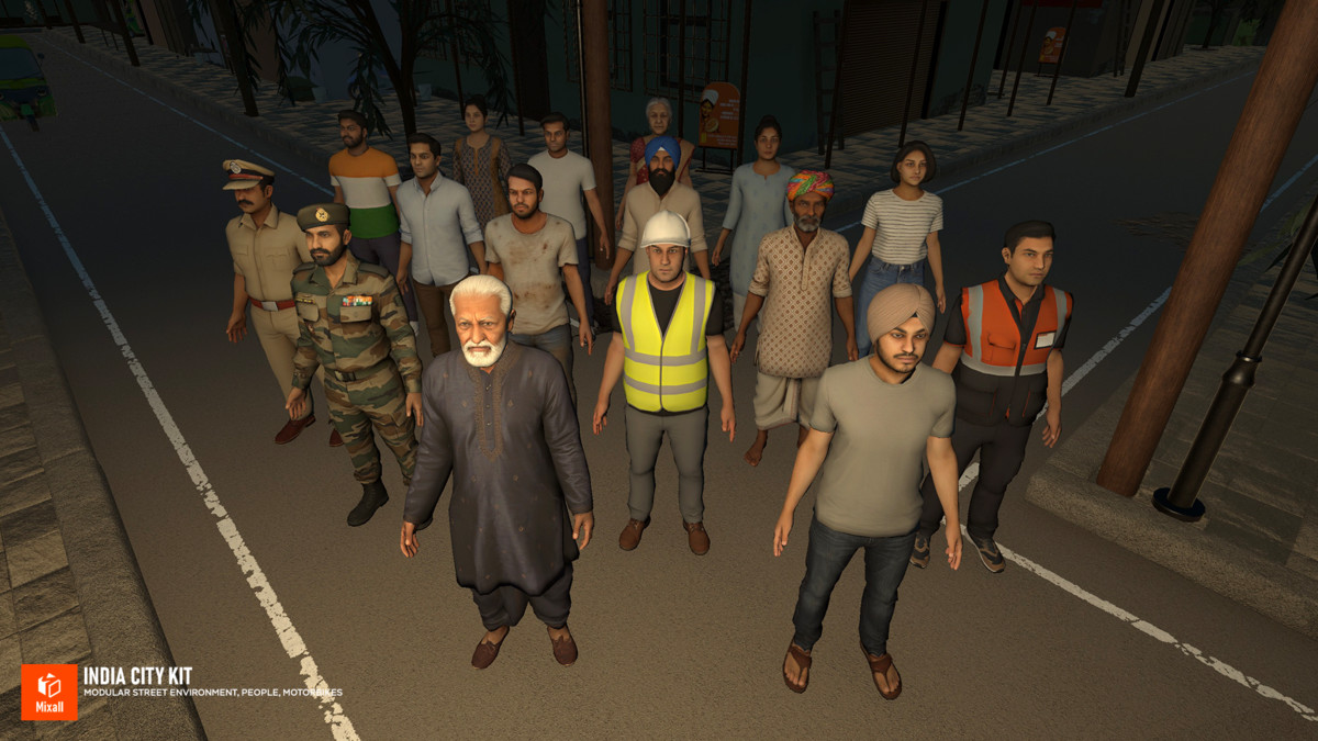 India City Kit - Modular Street Environment, People, Motorbikes