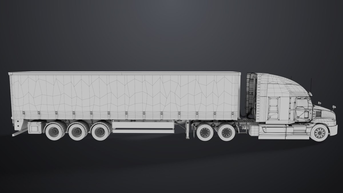 Heavy Truck 05 Curtainsider Trailer URP HDRP Textures