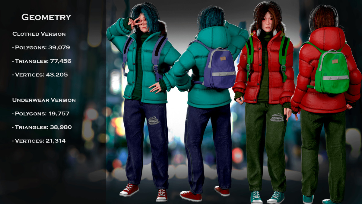 Urban Student Girl – Casual Winter Character