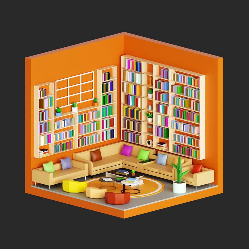 Interior 1 Low-poly 3D models Pack